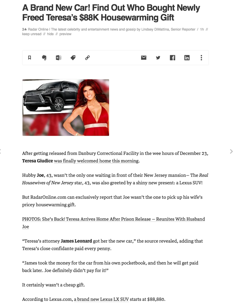 Illustration for article titled Um, How Did Teresa Giudice's Husband Afford This Brand New Lexus?